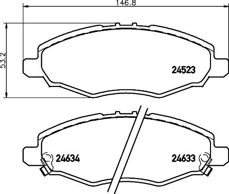 HELLA 8DB 355 013-181 - Комплект спирачно феродо, дискови спирачки vvparts.bg