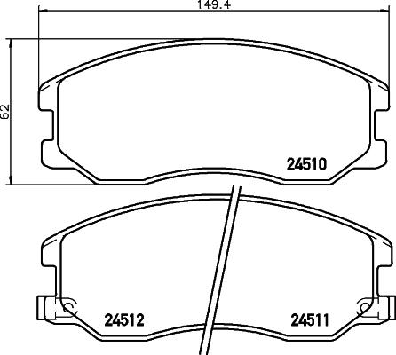 HELLA 8DB 355 013-121 - Комплект спирачно феродо, дискови спирачки vvparts.bg