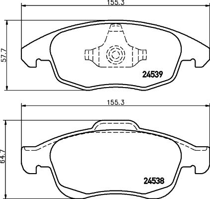 HELLA 8DB 355 013-341 - Комплект спирачно феродо, дискови спирачки vvparts.bg