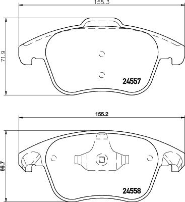 HELLA 8DB 355 013-351 - Комплект спирачно феродо, дискови спирачки vvparts.bg