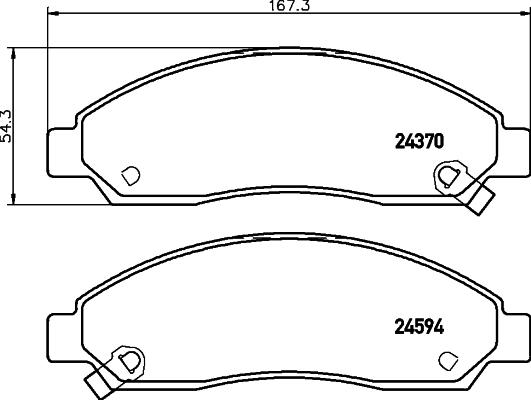 HELLA 8DB 355 013-291 - Комплект спирачно феродо, дискови спирачки vvparts.bg