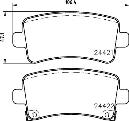 HELLA 8DB 355 012-991 - Комплект спирачно феродо, дискови спирачки vvparts.bg