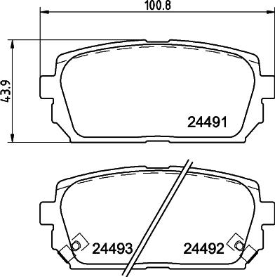 HELLA 8DB 355 012-971 - Комплект спирачно феродо, дискови спирачки vvparts.bg