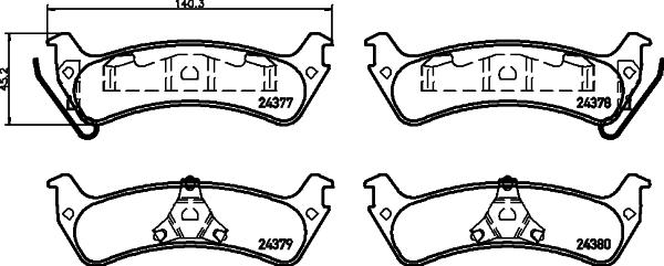 HELLA 8DB 355 012-491 - Комплект спирачно феродо, дискови спирачки vvparts.bg