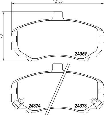 HELLA 8DB 355 012-471 - Комплект спирачно феродо, дискови спирачки vvparts.bg