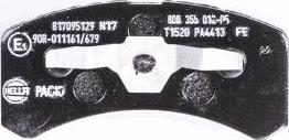 HELLA 8DB 355 012-051 - Комплект спирачно феродо, дискови спирачки vvparts.bg