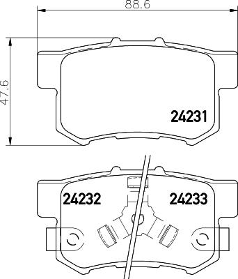 HELLA 8DB 355 012-061 - Комплект спирачно феродо, дискови спирачки vvparts.bg