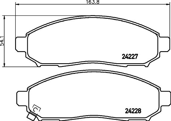 HELLA 8DB 355 012-071 - Комплект спирачно феродо, дискови спирачки vvparts.bg