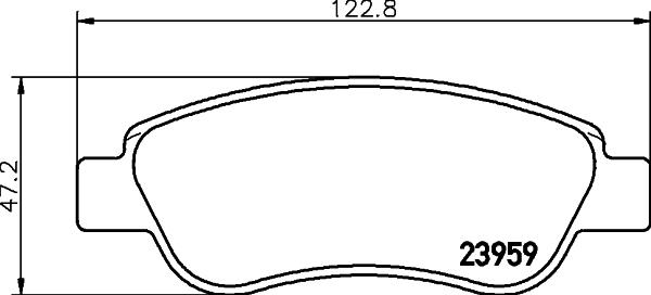 HELLA 8DB 355 012-141 - Комплект спирачно феродо, дискови спирачки vvparts.bg