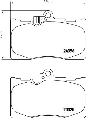 HELLA 8DB 355 012-121 - Комплект спирачно феродо, дискови спирачки vvparts.bg