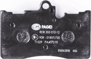 HELLA 8DB 355 012-121 - Комплект спирачно феродо, дискови спирачки vvparts.bg