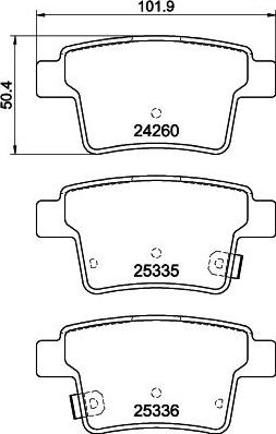 HELLA 8DB 355 012-171 - Комплект спирачно феродо, дискови спирачки vvparts.bg