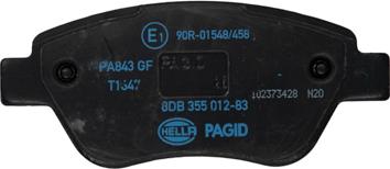 HELLA 8DB 355 012-831 - Комплект спирачно феродо, дискови спирачки vvparts.bg