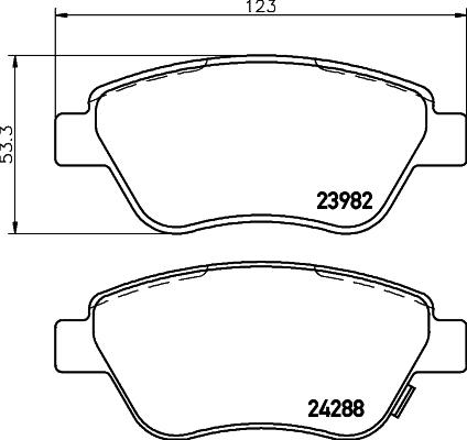 HELLA 8DB 355 012-831 - Комплект спирачно феродо, дискови спирачки vvparts.bg