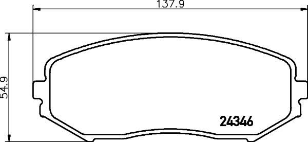 HELLA 8DB 355 012-351 - Комплект спирачно феродо, дискови спирачки vvparts.bg