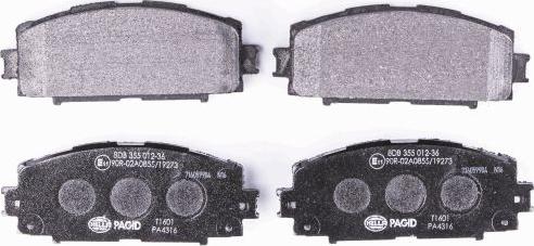 HELLA 8DB 355 012-361 - Комплект спирачно феродо, дискови спирачки vvparts.bg