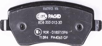 HELLA 8DB 355 012-301 - Комплект спирачно феродо, дискови спирачки vvparts.bg