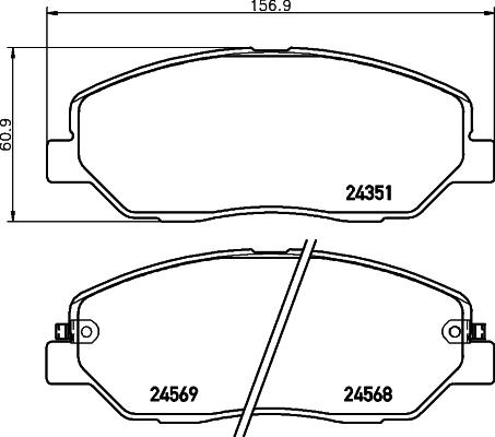 HELLA 8DB 355 012-371 - Комплект спирачно феродо, дискови спирачки vvparts.bg