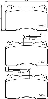 HELLA 8DB 355 012-291 - Комплект спирачно феродо, дискови спирачки vvparts.bg