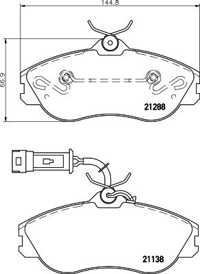 HELLA 8DB 355 017-911 - Комплект спирачно феродо, дискови спирачки vvparts.bg