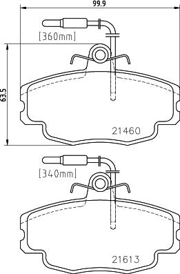 HELLA 8DB 355 017-981 - Комплект спирачно феродо, дискови спирачки vvparts.bg