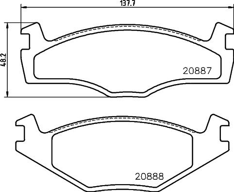 HELLA 8DB 355 017-501 - Комплект спирачно феродо, дискови спирачки vvparts.bg