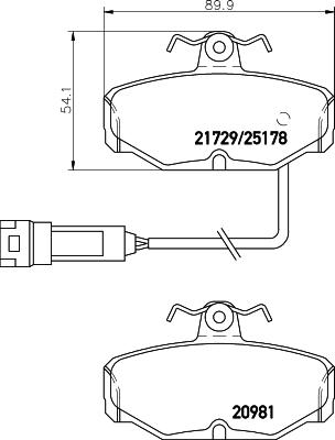 HELLA 8DB 355 017-631 - Комплект спирачно феродо, дискови спирачки vvparts.bg