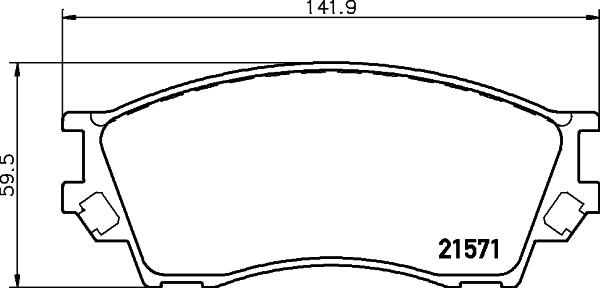 HELLA 8DB 355 017-091 - Комплект спирачно феродо, дискови спирачки vvparts.bg