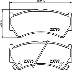 HELLA 8DB 355 017-031 - Комплект спирачно феродо, дискови спирачки vvparts.bg