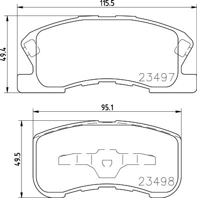 HELLA 8DB 355 017-111 - Комплект спирачно феродо, дискови спирачки vvparts.bg