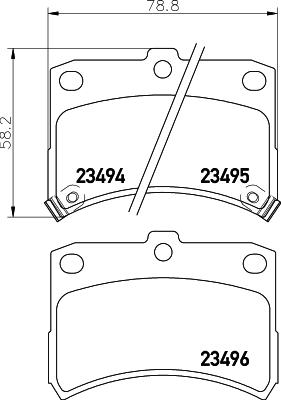 HELLA 8DB 355 017-121 - Комплект спирачно феродо, дискови спирачки vvparts.bg