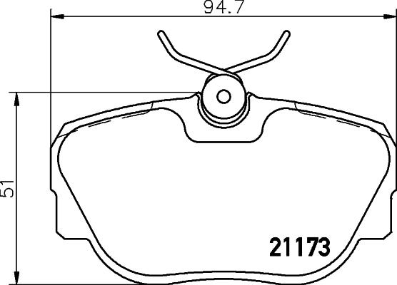 HELLA 8DB 355 017-811 - Комплект спирачно феродо, дискови спирачки vvparts.bg