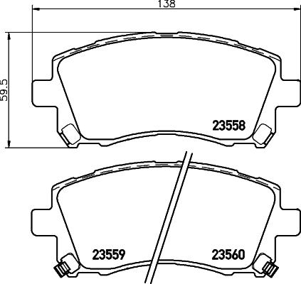 HELLA 8DB 355 017-291 - Комплект спирачно феродо, дискови спирачки vvparts.bg