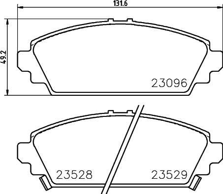 HELLA 8DB 355 017-261 - Комплект спирачно феродо, дискови спирачки vvparts.bg