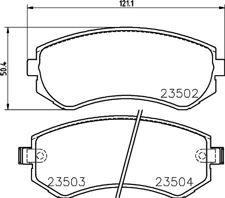 HELLA 8DB 355 017-201 - Комплект спирачно феродо, дискови спирачки vvparts.bg