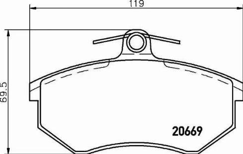 HELLA 8DB 355 021-111 - Комплект спирачно феродо, дискови спирачки vvparts.bg