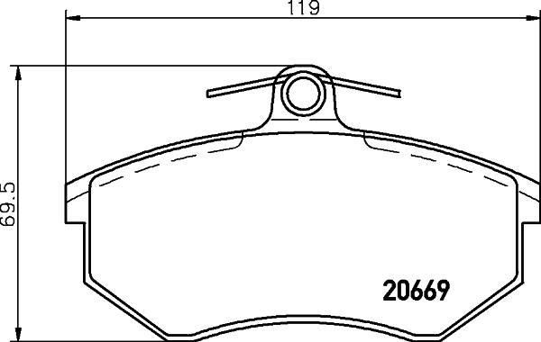 HELLA 8DB 355 017-701 - Комплект спирачно феродо, дискови спирачки vvparts.bg