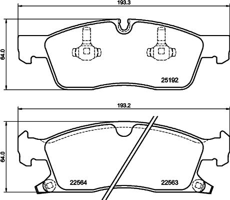 HELLA 8DB 355 039-961 - Комплект спирачно феродо, дискови спирачки vvparts.bg