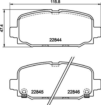 HELLA 8DB 355 039-411 - Комплект спирачно феродо, дискови спирачки vvparts.bg