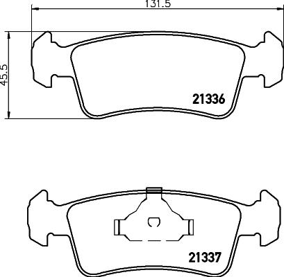 HELLA 8DB 355 039-621 - Комплект спирачно феродо, дискови спирачки vvparts.bg