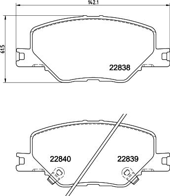 HELLA 8DB 355 039-061 - Комплект спирачно феродо, дискови спирачки vvparts.bg