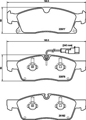 HELLA 8DB 355 039-871 - Комплект спирачно феродо, дискови спирачки vvparts.bg