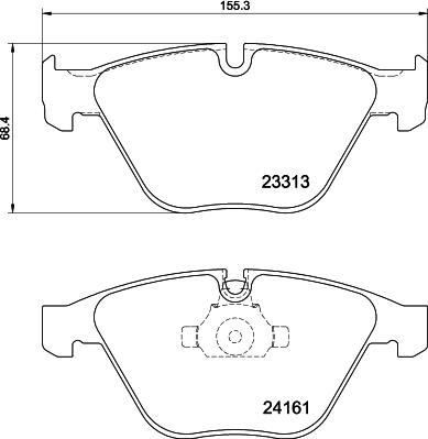 HELLA 8DB 355 039-241 - Комплект спирачно феродо, дискови спирачки vvparts.bg