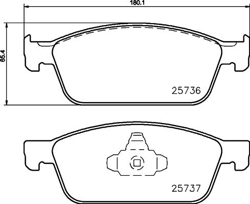 HELLA 8DB 355 039-711 - Комплект спирачно феродо, дискови спирачки vvparts.bg