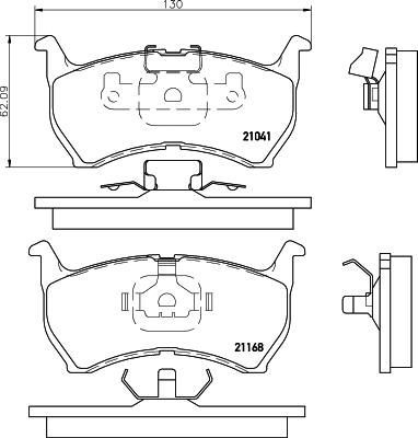 HELLA 8DB 355 036-971 - Комплект спирачно феродо, дискови спирачки vvparts.bg