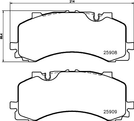 HELLA 8DB 355 036-471 - Комплект спирачно феродо, дискови спирачки vvparts.bg