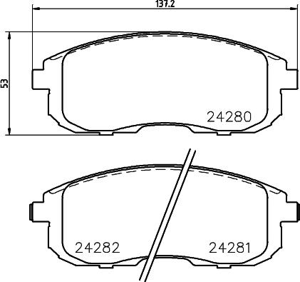 HELLA 8DB 355 036-641 - Комплект спирачно феродо, дискови спирачки vvparts.bg