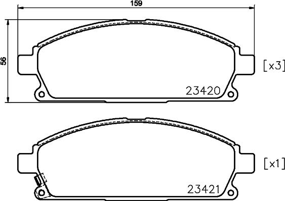 HELLA 8DB 355 036-661 - Комплект спирачно феродо, дискови спирачки vvparts.bg