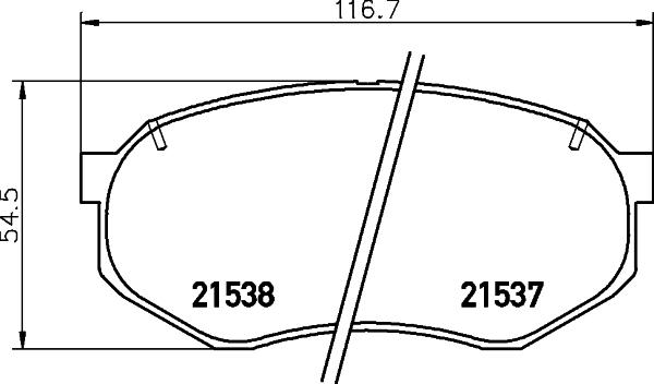 HELLA 8DB 355 036-811 - Комплект спирачно феродо, дискови спирачки vvparts.bg