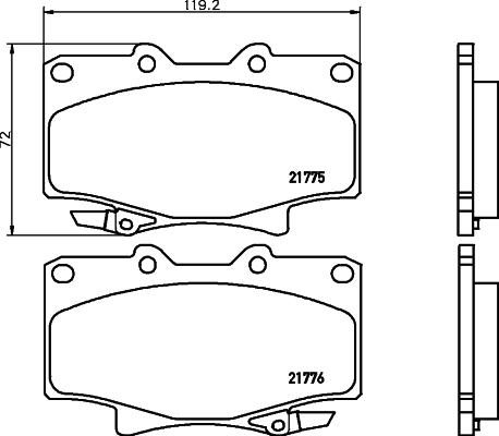 HELLA 8DB 355 036-791 - Комплект спирачно феродо, дискови спирачки vvparts.bg